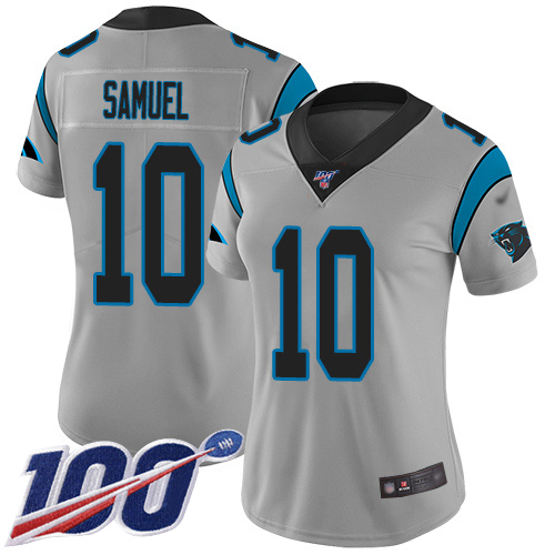 Carolina Panthers Limited Silver Women Curtis Samuel Jersey NFL Football #10 100th Season Inverted Legend->youth nfl jersey->Youth Jersey